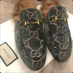 Gucci Princetown velvet GG slipper mules